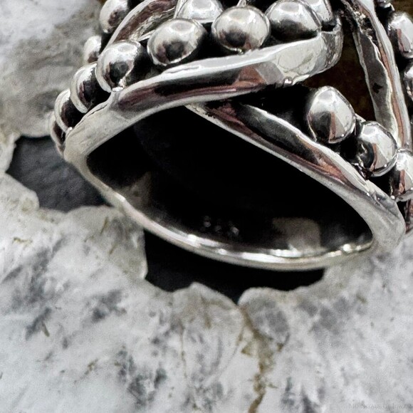 Sterling Silver Intertwined Balls Pattern Fashion Ring For Women,Taxco Mexico - Picture 7 of 10